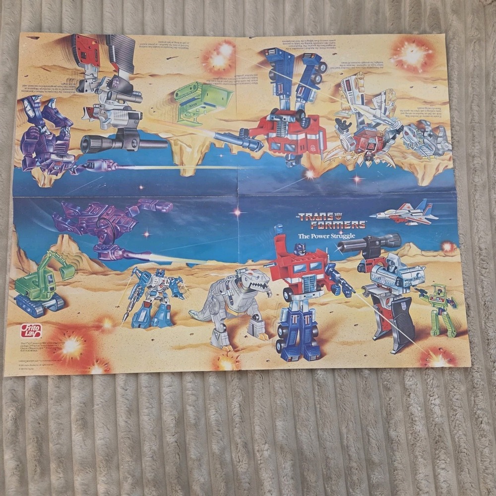 22x17 Vintage Transformers Poster 1985 The Power Struggle Prime Megatron Hasbro